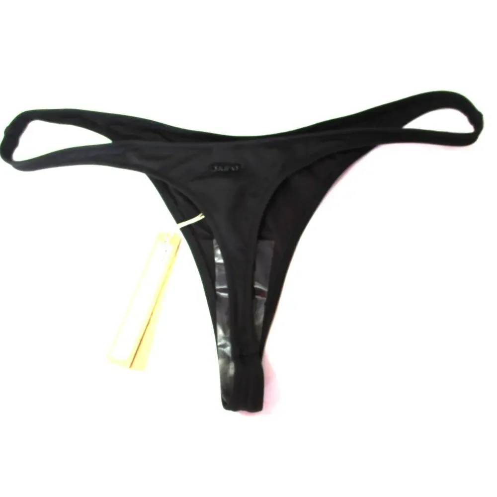 Nwt SKIMS Signature Swim Thong Bikini Bottom Onyx Black Size M